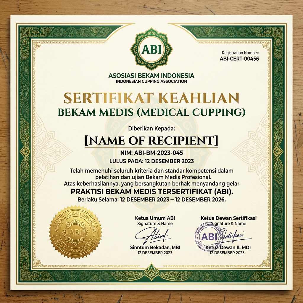 Sertifikat Bekam Medis ABI